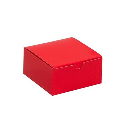 Bsc Preferred 4 x 4 x 2'' Holiday Red Gift Boxes, 100PK GB442R